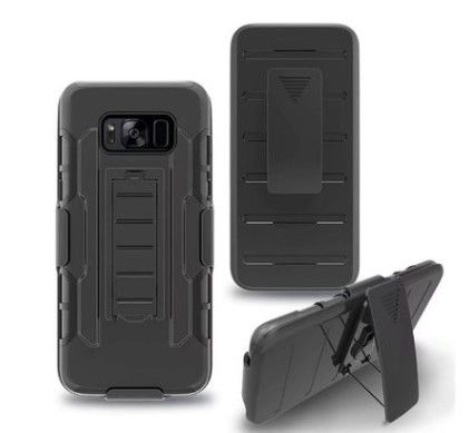 سامسونج S8 السيليكون الخليوي يغطي الحالات مع واقية كم الوقوف